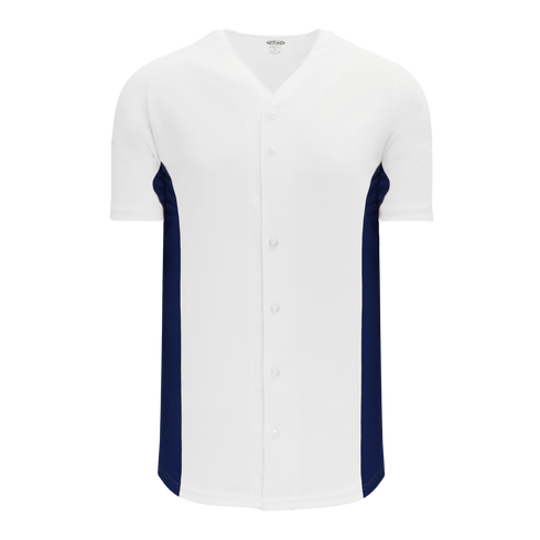 Athletic Knit Full Button Baseball Jersey with Contrast Mesh Inserts (BA1890)